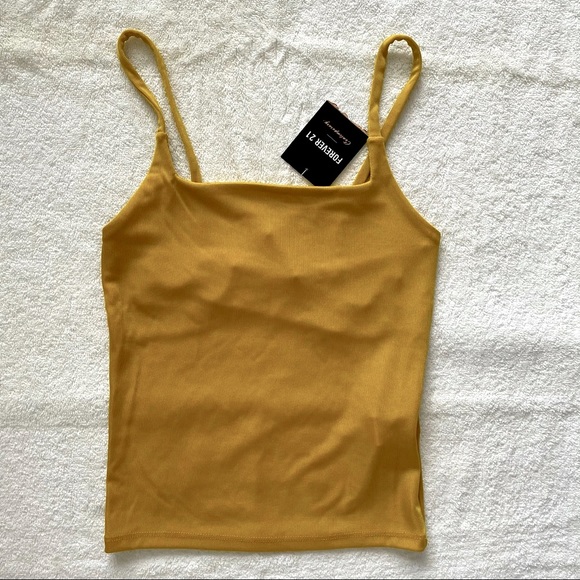 Forever 21 Tops - FOREVER21 Yellow Square Neck Tank Top